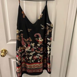 Beautiful floral mini black dress
